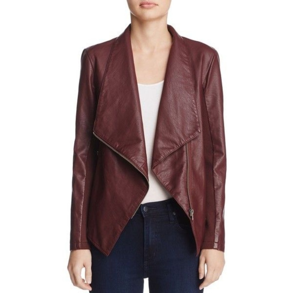 Gabrielle Faux Leather Jacket in Fig